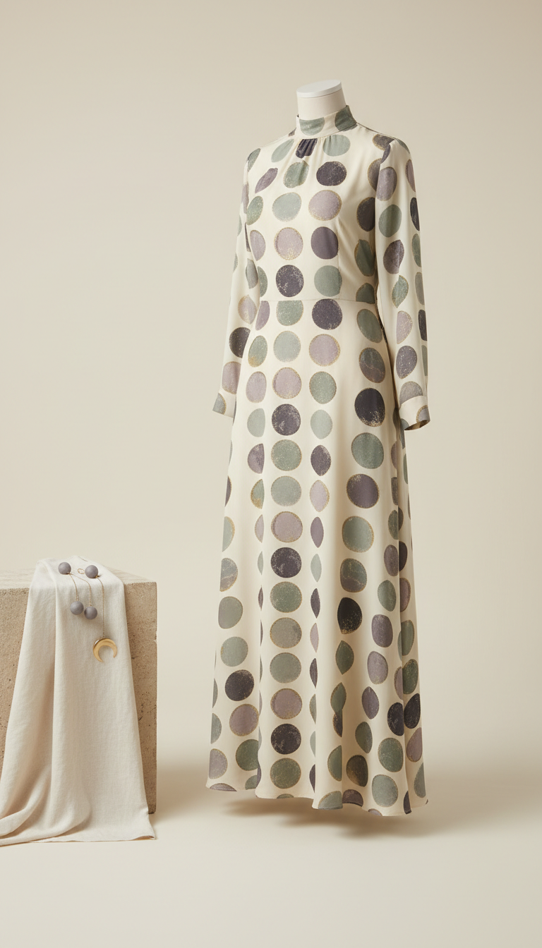 Moon phase print maxi dress
